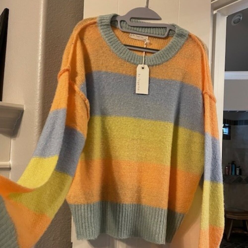 By Together, stripped lightweight sweater, size Md